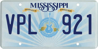 MS license plate VPL921