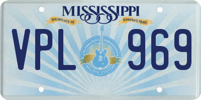 MS license plate VPL969