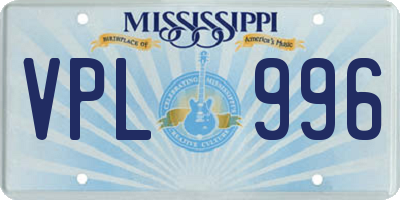 MS license plate VPL996