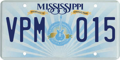 MS license plate VPM015