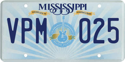 MS license plate VPM025