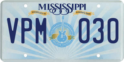MS license plate VPM030