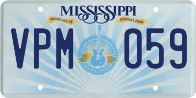 MS license plate VPM059