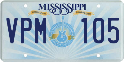 MS license plate VPM105