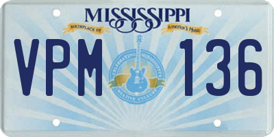MS license plate VPM136