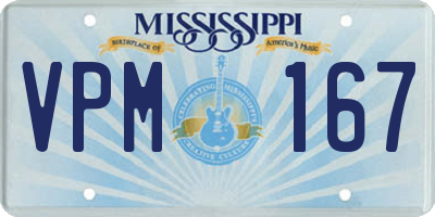 MS license plate VPM167