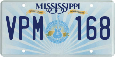 MS license plate VPM168