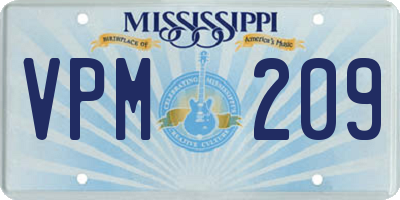 MS license plate VPM209