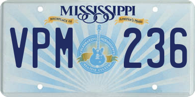 MS license plate VPM236