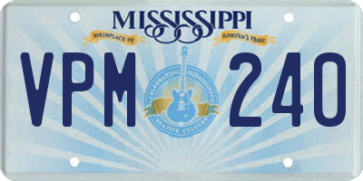 MS license plate VPM240