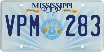 MS license plate VPM283