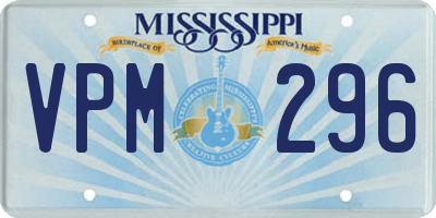 MS license plate VPM296