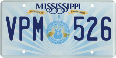 MS license plate VPM526