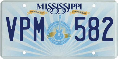 MS license plate VPM582