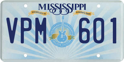 MS license plate VPM601