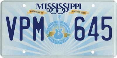 MS license plate VPM645