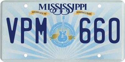 MS license plate VPM660