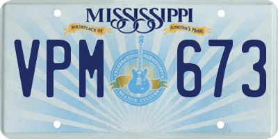 MS license plate VPM673
