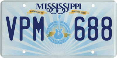 MS license plate VPM688