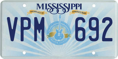 MS license plate VPM692