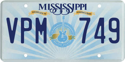 MS license plate VPM749