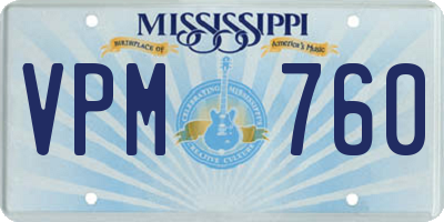 MS license plate VPM760