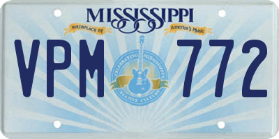 MS license plate VPM772