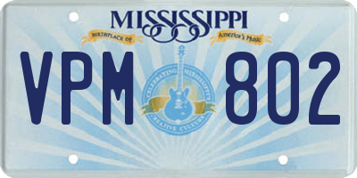 MS license plate VPM802