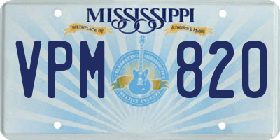 MS license plate VPM820