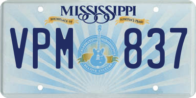 MS license plate VPM837