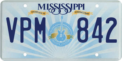 MS license plate VPM842