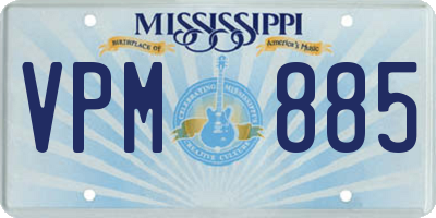 MS license plate VPM885