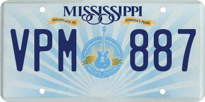 MS license plate VPM887