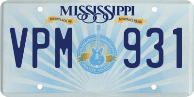 MS license plate VPM931
