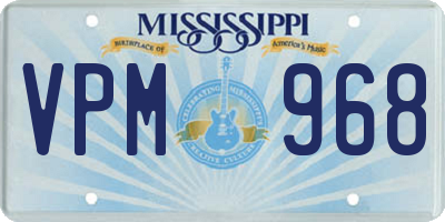 MS license plate VPM968