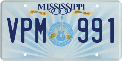 MS license plate VPM991