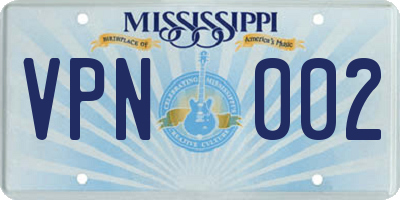 MS license plate VPN002