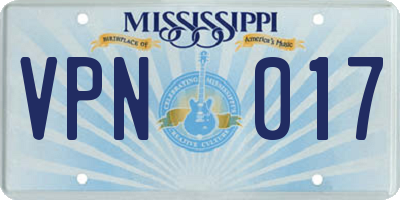 MS license plate VPN017