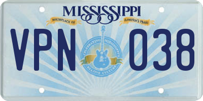 MS license plate VPN038