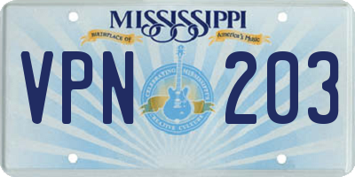 MS license plate VPN203