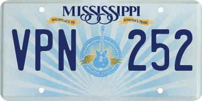 MS license plate VPN252
