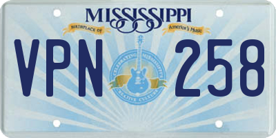 MS license plate VPN258