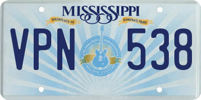MS license plate VPN538