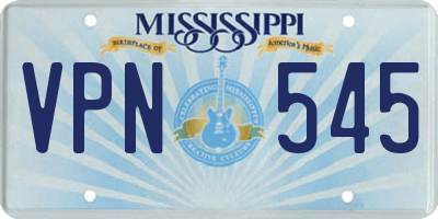 MS license plate VPN545