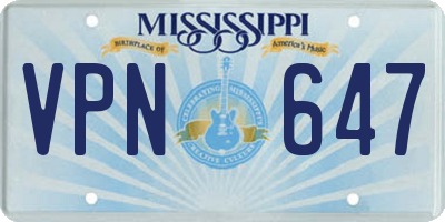 MS license plate VPN647