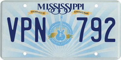 MS license plate VPN792