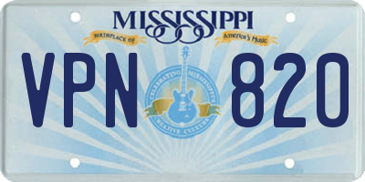 MS license plate VPN820