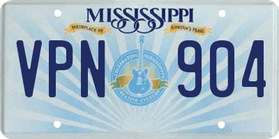 MS license plate VPN904