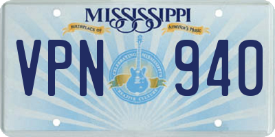 MS license plate VPN940