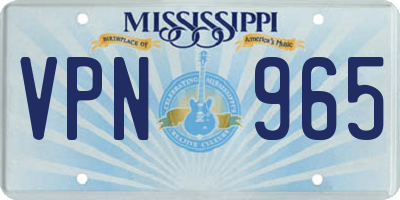 MS license plate VPN965
